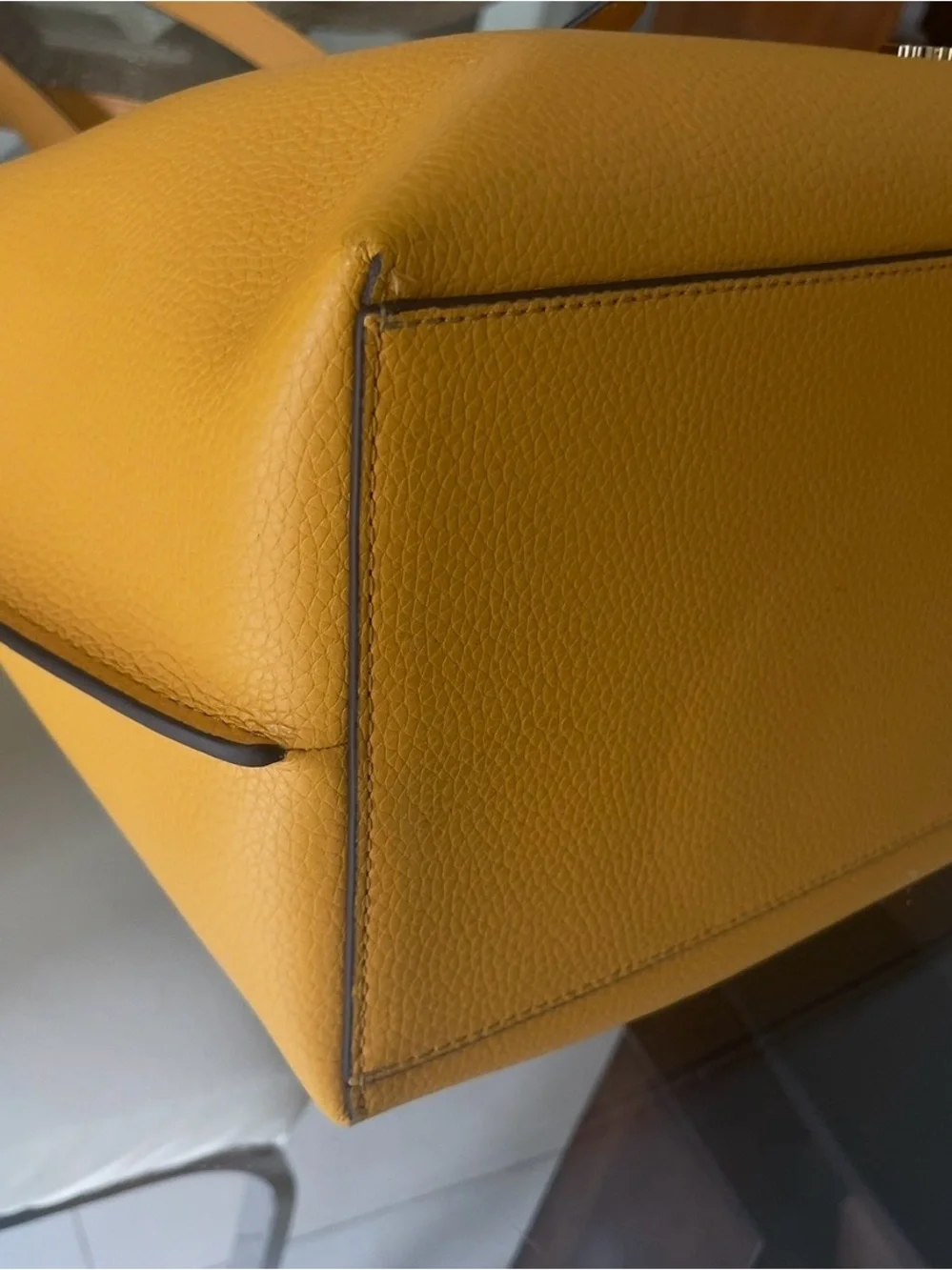 Michael Kors Camel Yellow Leather Belt-Detail Tote